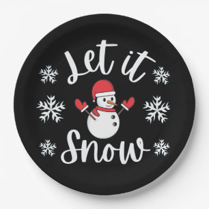 Let It Snow Winter Christmas   Paper Plate
