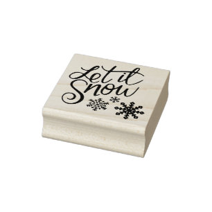 Let It Snow Winter Christmas Rubber Stamp