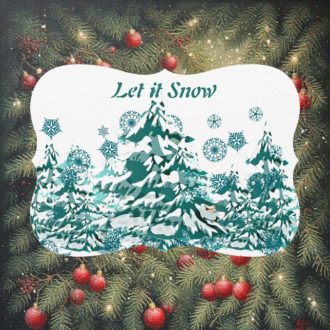 Let it Snow Winter Christmas Woodland Custom  Holiday Card (Let it Snow Winter Christmas Woodland Custom Holiday Card)
