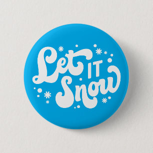 Let It Snow Winter Design 6 Cm Round Badge