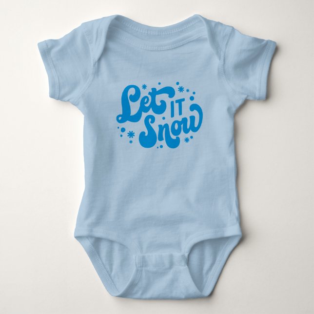 Let It Snow Winter Design Baby Bodysuit (Front)