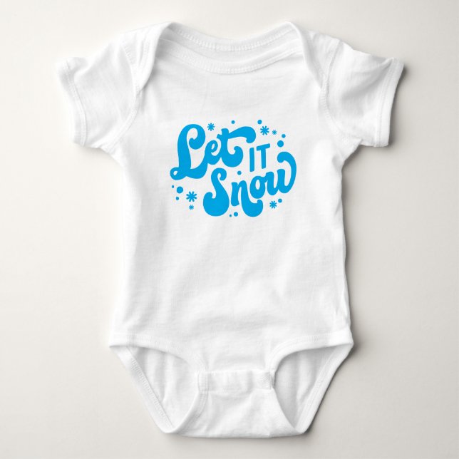 Let It Snow Winter Design Baby Bodysuit (Front)