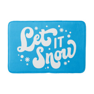 Let It Snow Winter Design Bath Mat
