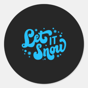 Let It Snow Winter Design Classic Round Sticker