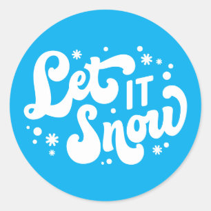Let It Snow Winter Design Classic Round Sticker