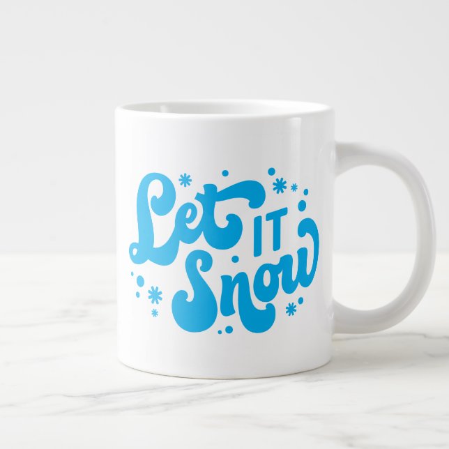 Let It Snow Winter Design Large Coffee Mug (Right)