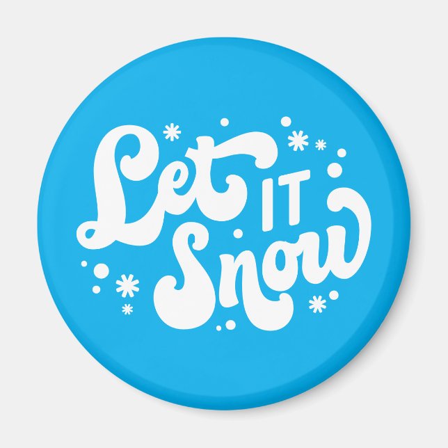 Let It Snow Winter Design Magnet (Front)
