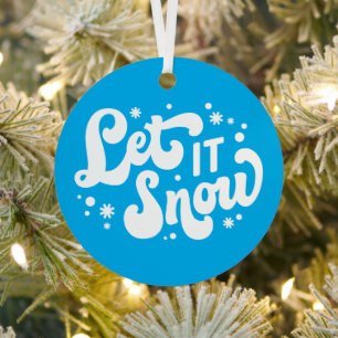 Let It Snow Winter Design Metal Tree Decoration