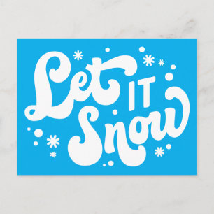 Let It Snow Winter Design Postcard