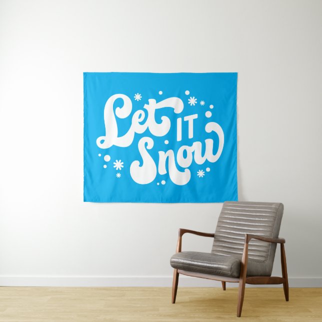 Let It Snow Winter Design Tapestry (In Situ (Horizontal))