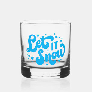Let It Snow Winter Design Whiskey Glass