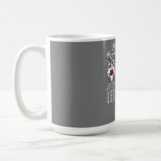 LET IT SNOW Winter Gnome - Leopard Buffalo Plaid Coffee Mug (Left)