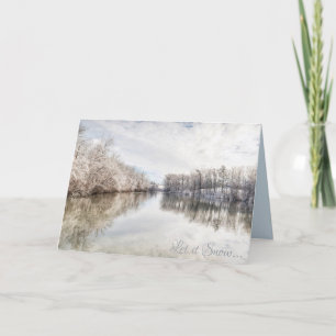Let It Snow  Winter Landscape Photo  Blue Folded Holiday Card