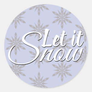 Let It Snow Winter Snowflake Classic Round Sticker