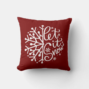 Let It Snow Winter Snowflake Holiday Season Cushion