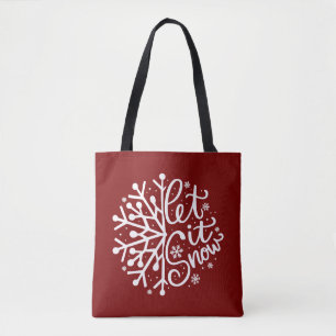 Let It Snow Winter Snowflake Holiday Season Tote Bag