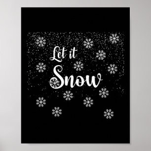 Let It Snow Winter Snowflakes Christmas Pajama  Poster