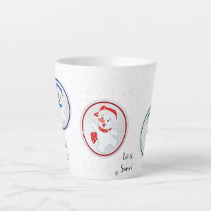 Let it Snow Winter Snowmen Cartoon Latte Mug