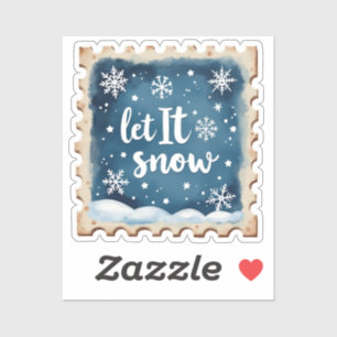 Let It Snow Winter Stamp