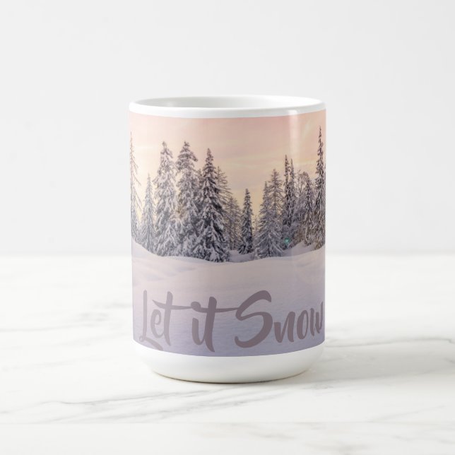 Let It Snow Winter Wood Scene Coffee Mug (Center)