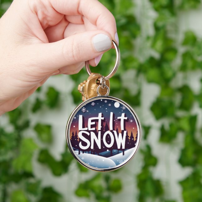Let It Snow with Beautiful Winter Wonderland Key Ring (Hand)