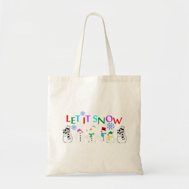 Let It Snow With Snowmen Tote Bag (Front)