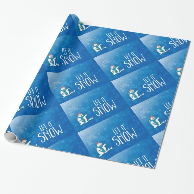Let It Snow Wrapping Paper (Unrolled)