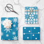 Let It Snow  Wrapping Paper Sheets<br><div class="desc">A Beautiful Blue Snowflake Pattern For Those Holiday Gifts In Blue And White Wrapping Paper Sheet Set.</div>