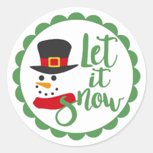 Let it Snowl/Snowman/ Christmas Design Classic Round Sticker