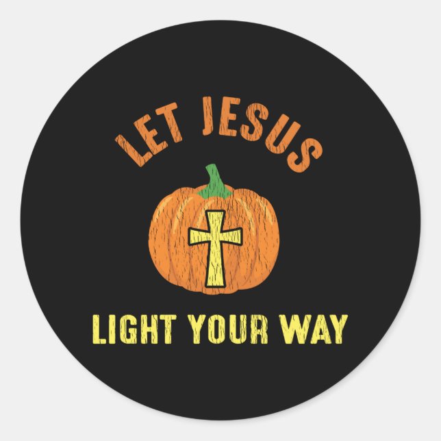 Let Jesus Light Your Way Thanksgiving Christian Classic Round Sticker (Front)