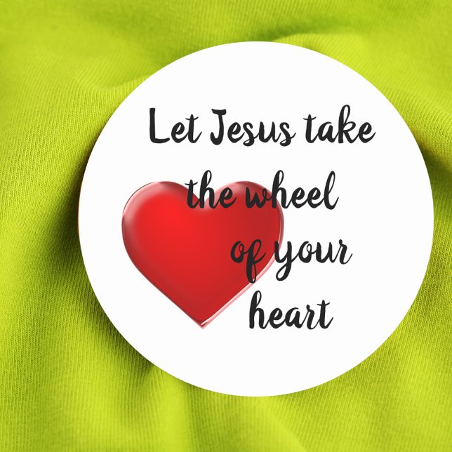 Let Jesus Take the Wheel of Your Heart Sticker (Creator Uploaded)