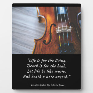 Let Life Be Like Music Langston Hughes  Plaque