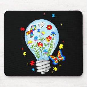 Let Light Shine Autistic Blue Autism Awareness Men Mouse Mat
