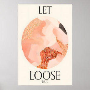 Let Loose Art Print Abstract Peach Gradients