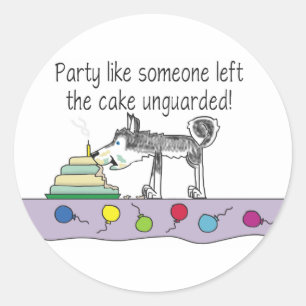 Let loose your party dog classic round sticker