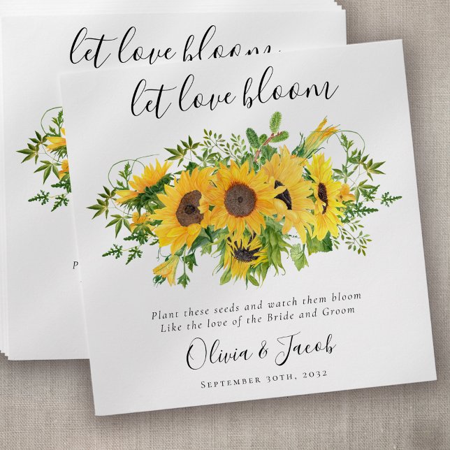 Let Love Bloom Sunflower Seed Wedding Favours Envelope (Creator Uploaded)