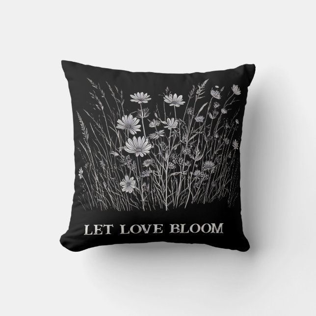 Let Love Bloom T-Shirt Cushion (Front)