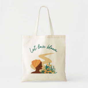 Let love bloom tote bag