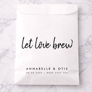 Let Love Brew Tea Lover Minimalist Wedding Favour Bags