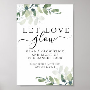 Let Love Glow Eucalyptus Wedding Sign