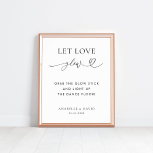 Let Love Glow Stick Heart Dance Floor Wedding Sign