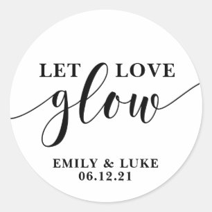 let love glow Wedding Favour stickers, Candle Classic Round Sticker