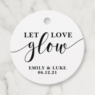 let love glow Wedding Favour tags, Candle Favour Tags