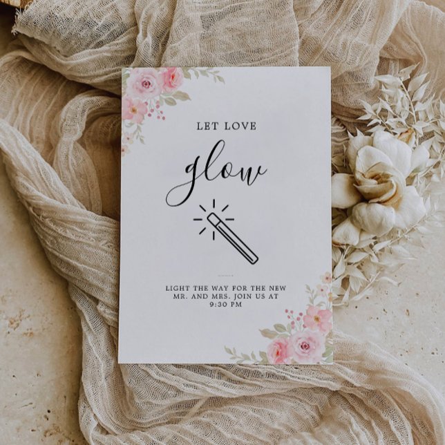 Let Love Glow Wedding Sign Template Rose (Let Love Glow Wedding Sign Template Rose)