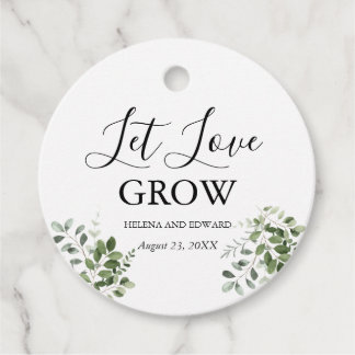 Let Love Greenery Elegant Wedding Favour Tags