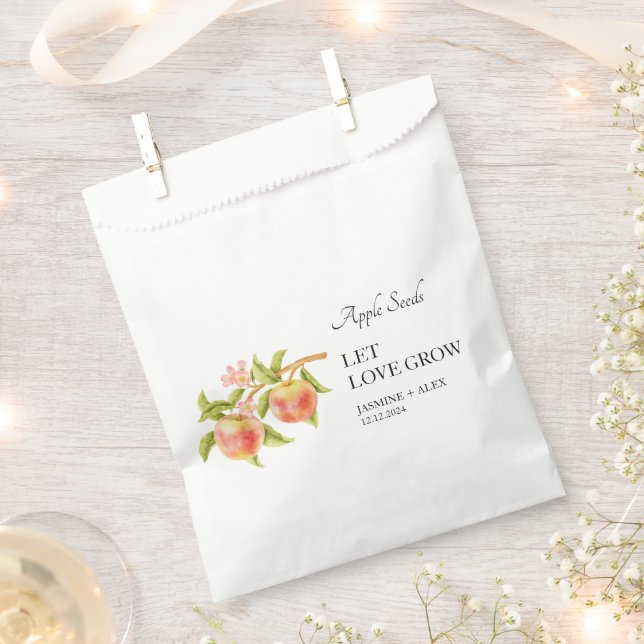 Let Love Grow | Apple Seed Wedding Favour Bag (Clipped)