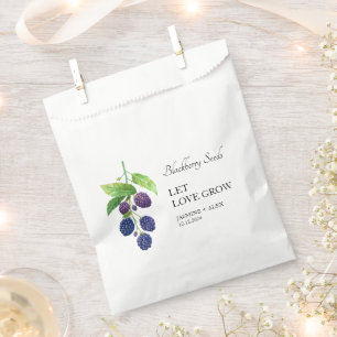 Let Love Grow Blackberry Seed Wedding Favour Bag