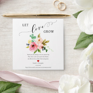 Let Love Grow Blush Boho Wedding Favour Seed Packe Envelope