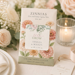 Let Love Grow Blush Floral Wedding  Square Sticker