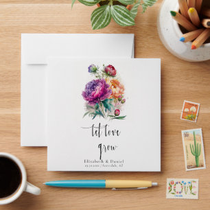 Let Love Grow Boho Peonies Garden Seed Packet  Envelope